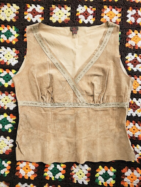 Danier Tops - Y2K Genuine Suede Leather 70s Inspired Danier Top Size 14 Boho Western